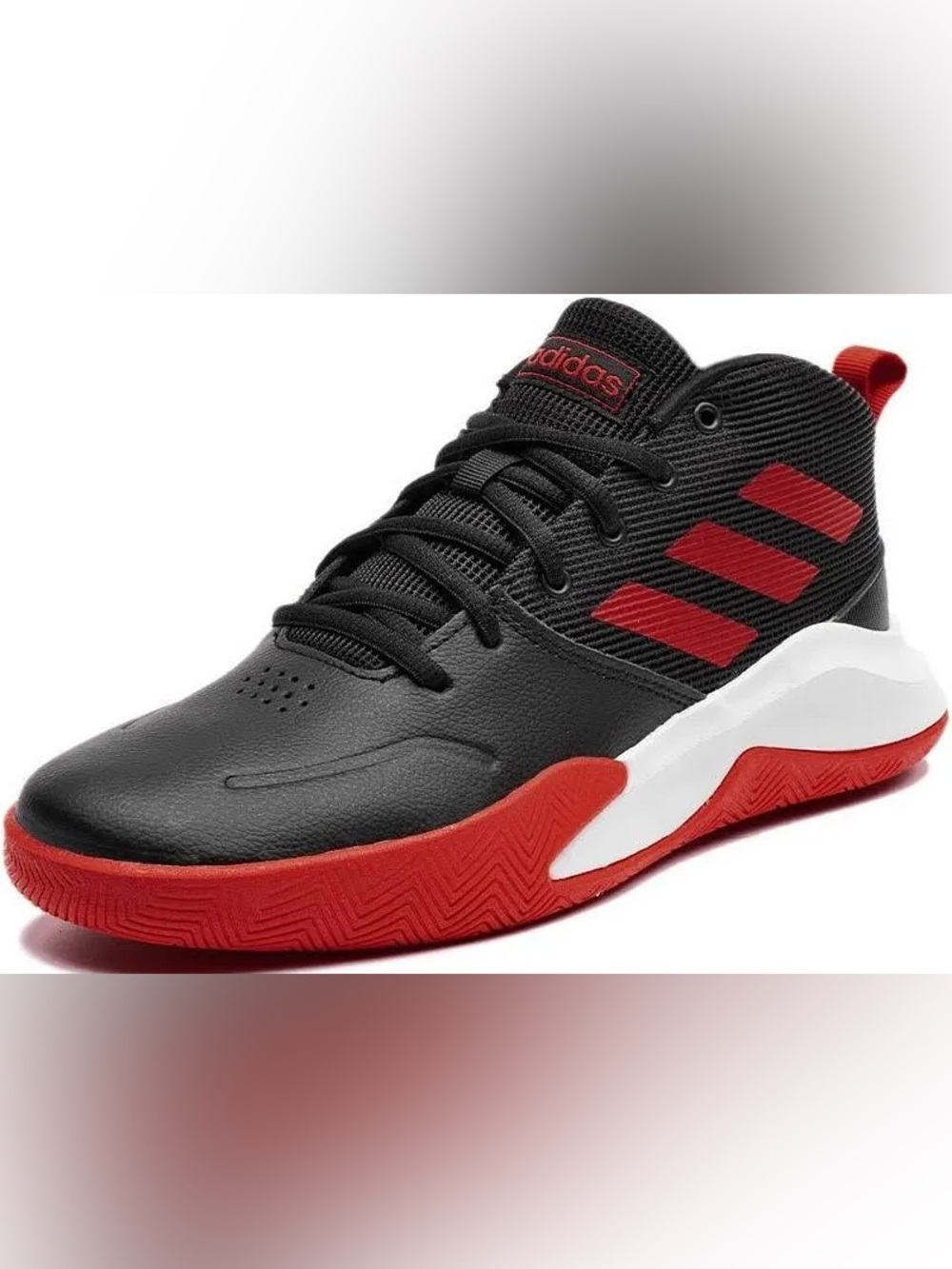 🏀 GUC Red & Black Adidas Own the Game Basketball Sneakers Size Kids 2.5 Wide